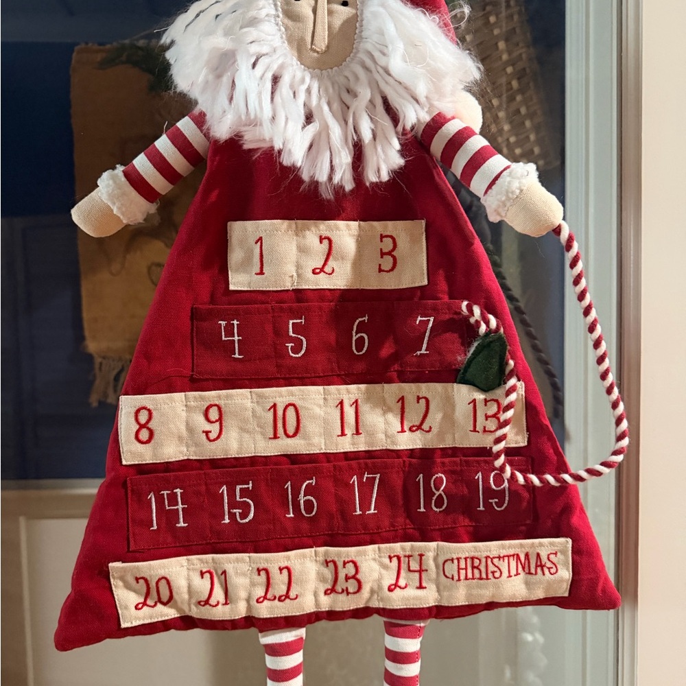 Red and White Advent Calendar Decoration